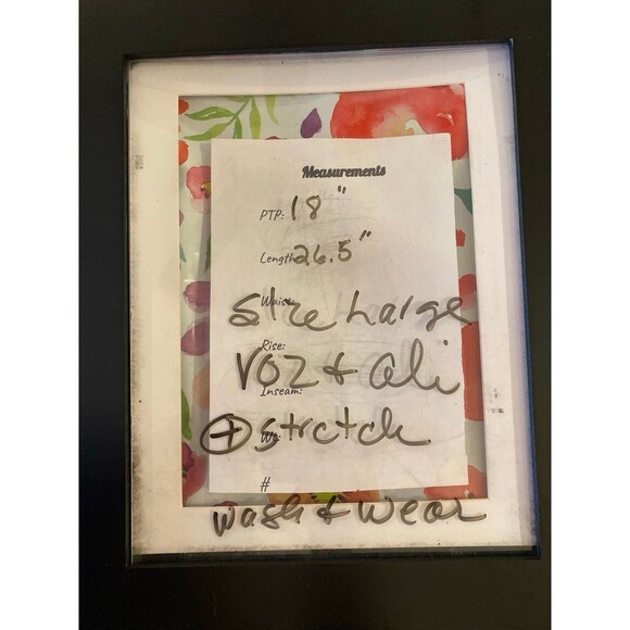 Roz & Ali Blouse Size Large Navy Red Paisley + Stretch Bell Sleeves Casual Top - Picture 11 of 11